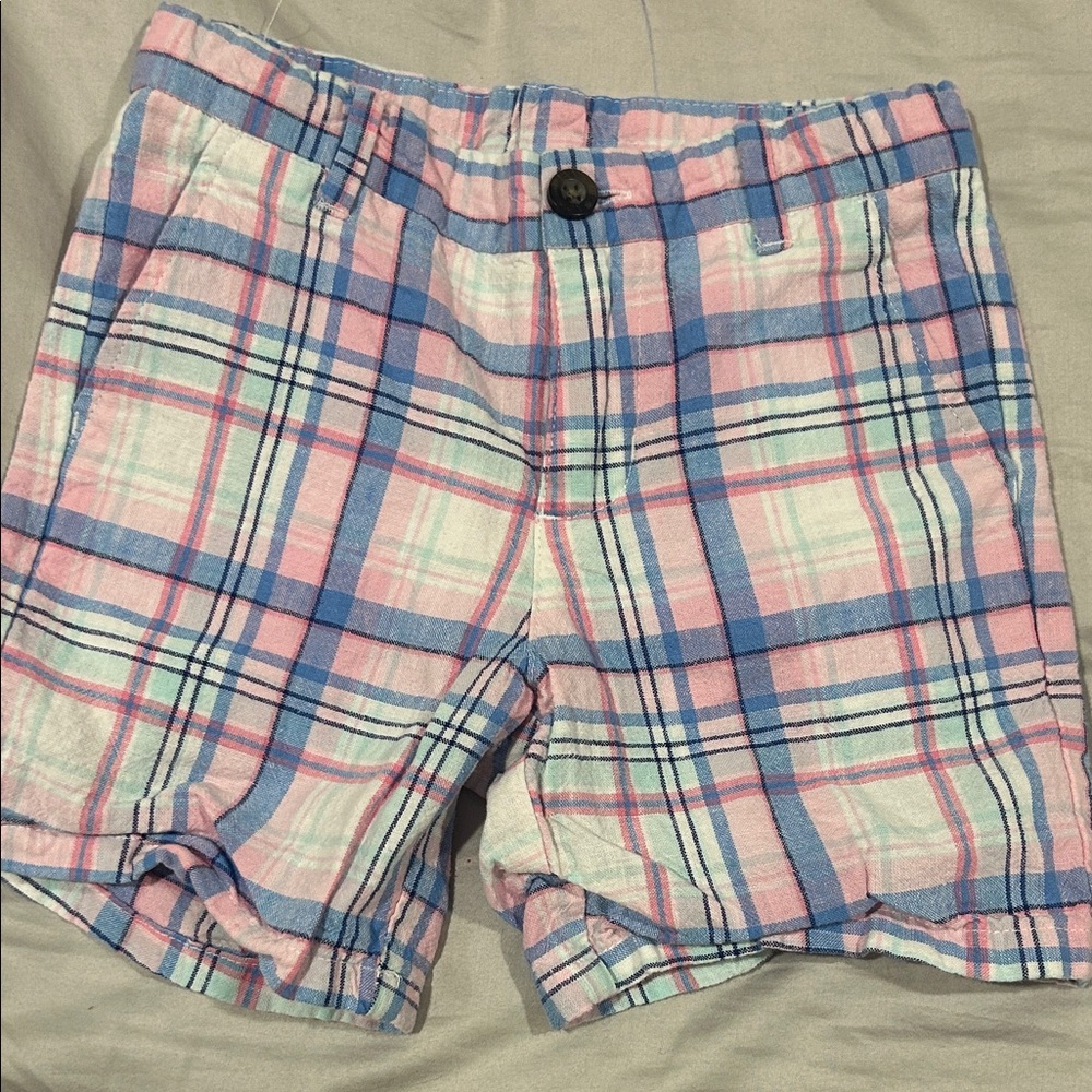 Janie & Jack Plaid Pink and Blue Shorts- size 3